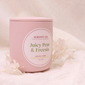 Crystal Intention Candle - Juicy Pear & Freesia (200g)