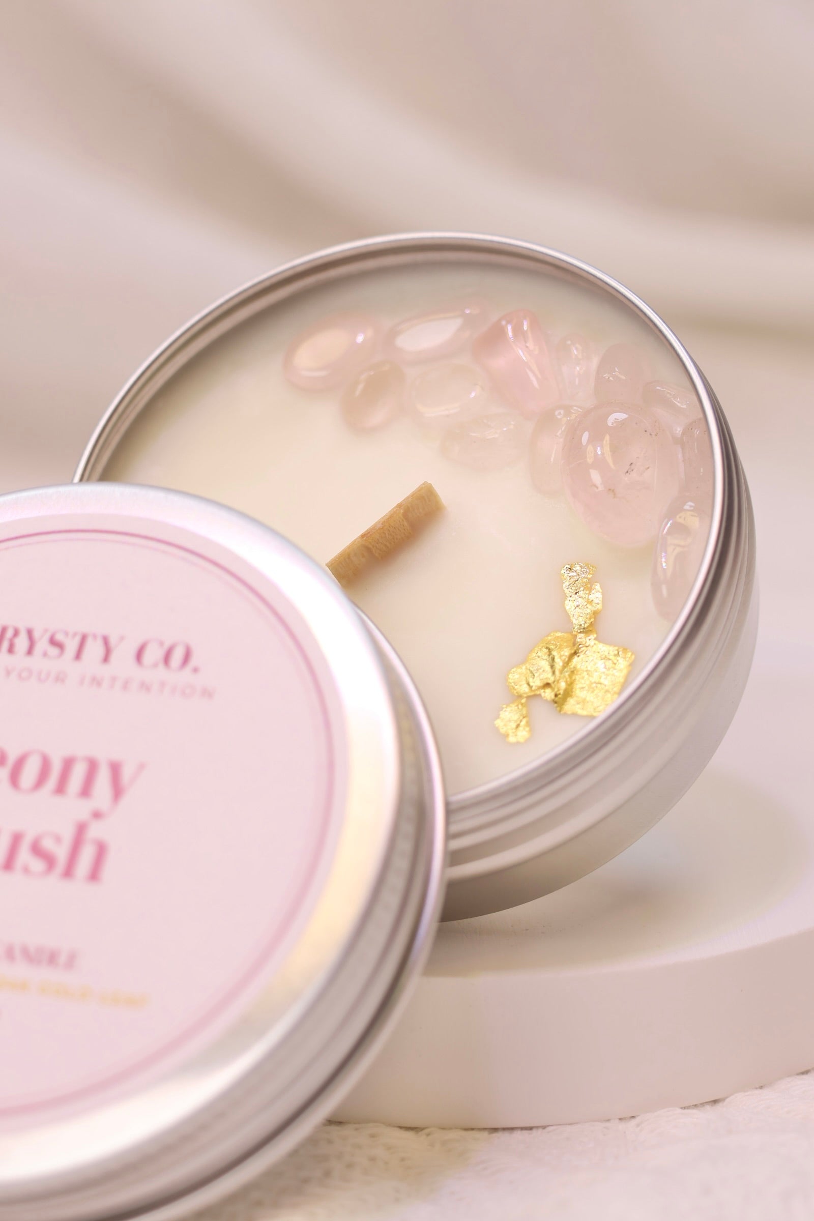 Crystal Intention Candle - Peony Blush (50g)