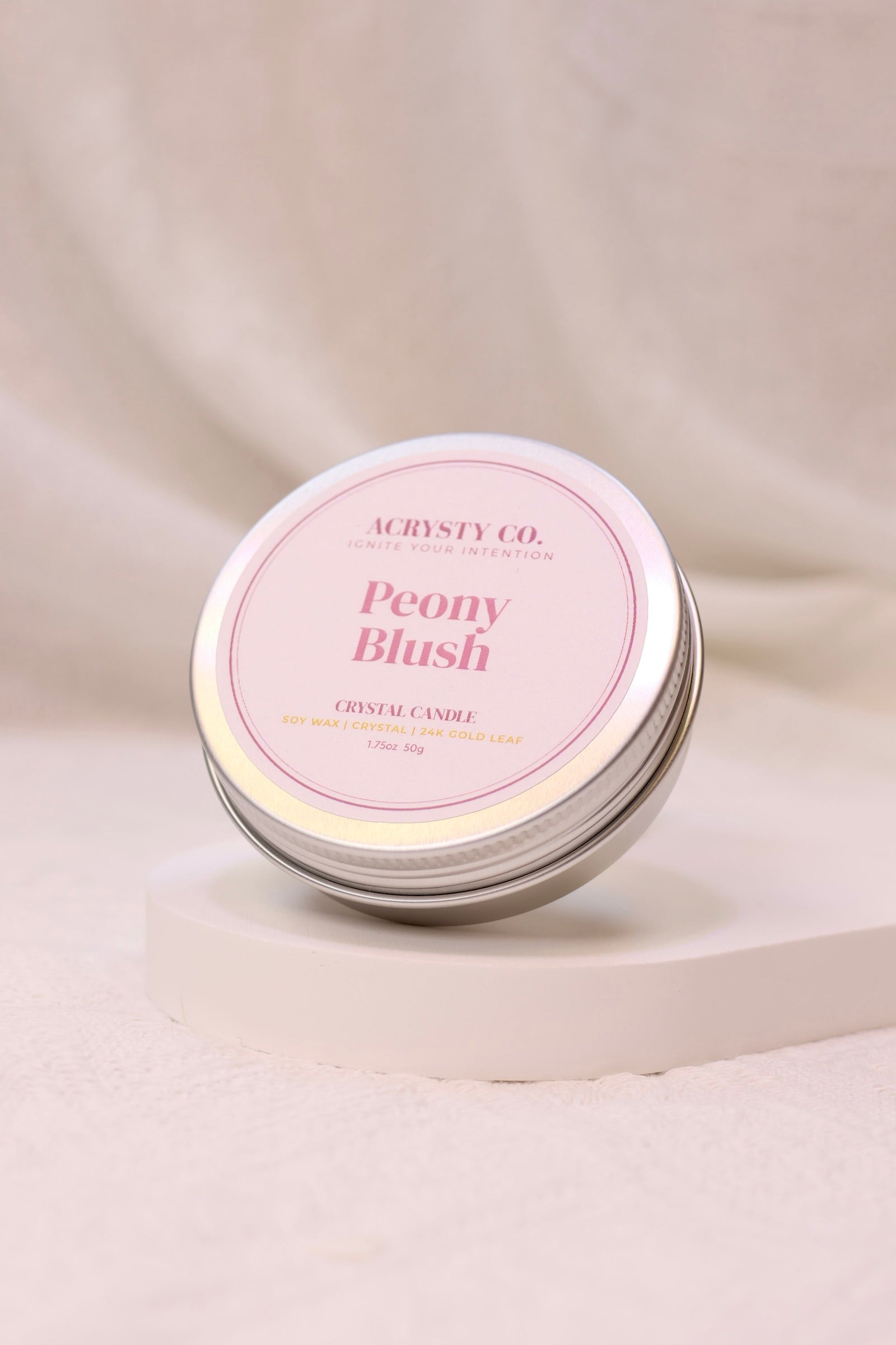Crystal Intention Candle - Peony Blush (50g)
