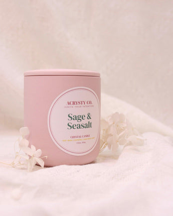 Crystal Intention Candle - Sage & Seasalt (200g)