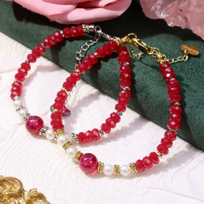 Pearls & Gems - Scarlet Ruby Bracelet
