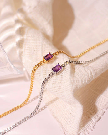 Acrysty Co.-Birthstone February - Amethyst Bracelet-Acrysty Co.