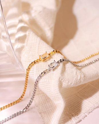 Acrysty Co.-Birthstone April - White Topaz Bracelet-Acrysty Co.