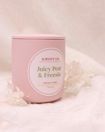 Crystal Intention Candle - Juicy Pear & Freesia (200g)