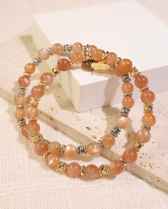 [ACD] Premium Confetti Peach Moonstone Bracelet