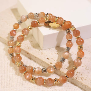 [ACD] Premium Confetti Peach Moonstone Bracelet