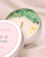 Crystal Intention Candle - Sage & Seasalt (50g)