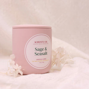 Crystal Intention Candle - Sage & Seasalt (200g)