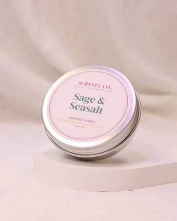 Crystal Intention Candle - Sage & Seasalt (50g)